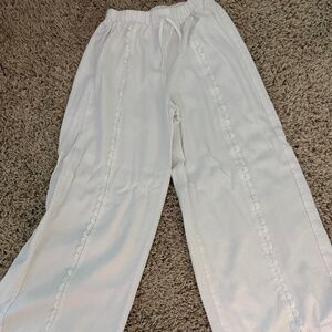 White flowy pants
